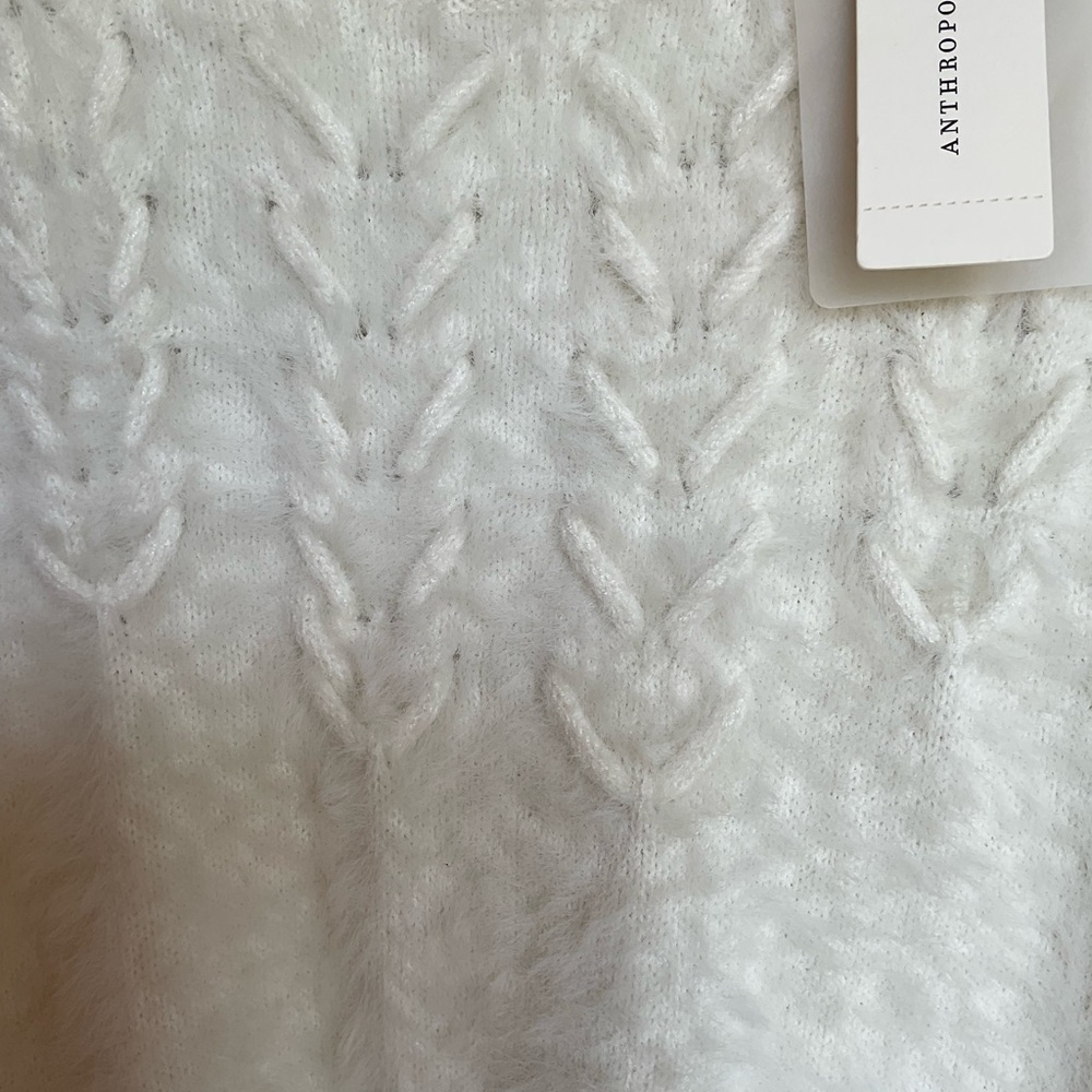 Anthropologie NWT Rosie Niera Aubade Pullover Fuzzy IVORY Sweater.Size Small - Picture 11 of 16